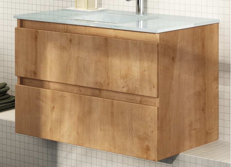 Meuble simple vasque 90 cm RIVAGE Cottage Jura | Sanitairepro.fr