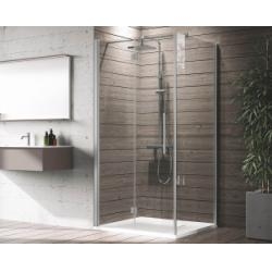 Paroi d'angle Young 2.0 GS+F gauche 80x80cm Transparent Silver