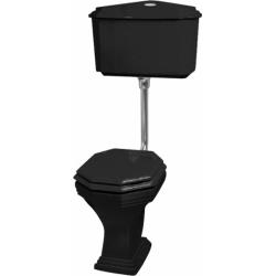 Cuvette WC noir avec réservoir mi-haut rétro Ascott sortie horizontale