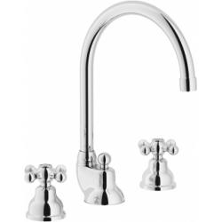 Mélangeur lavabo 3 trous rétro chromé Grazia GRC5012/1CR