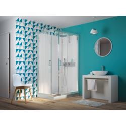 Cabine de douche EDEN+ Receveur 18 cm - Portes coulissantes - 100x80cm