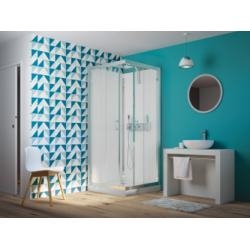 Cabine de douche EDEN+ C80 faible hauteur - Porte pivotante - 80x80cm