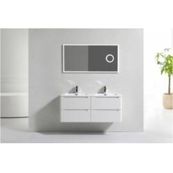 Meuble double vasque 120cm TOOLA Ivoire sans miroir