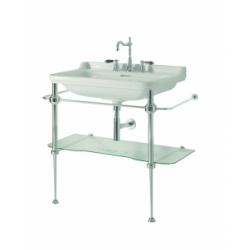 Ensemble lavabo rétro céramique + piètement chromé WALDORF