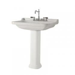 Ens. lavabo Rétro céramique + Colonne céramique WALDORF - Plusieurs dimensions