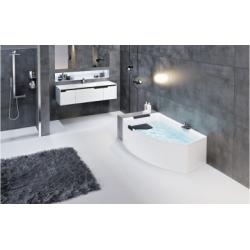 Baignoire asymétrique DIVINA O Hydro Plus Blanc Brillant - Sans robinetterie - Version Gauche