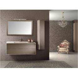 Meuble simple vasque PARIGI MIRROR Crème Rosé Mat - Compo 1