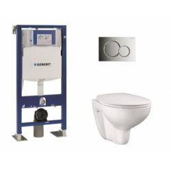 Pack WC Geberit UP320 + Cuvette GROHE sans bride Bau Ceramic + plaque sigma CHR brillante 