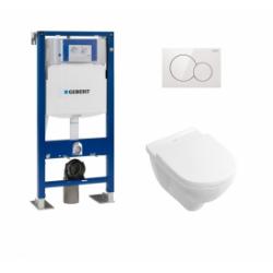 Pack Geberit UP320 + Cuvette VILLEROY ET BOCH O'Novo Compacte + plaque Sigma