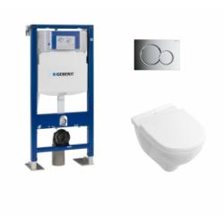 Pack WC Geberit UP320 + Cuvette O.Novo VILLEROY + plaque Sigma Chromé Brillant**
