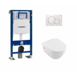 Pack WC Geberit UP320 + Cuvette Architectura D Villeroy + Plaque Sigma blanche