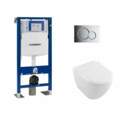 Pack WC Geberit UP320 + Cuvette VILLEROY ET BOCH Subway 2.0 + plaque Sigma Chromé Brillant