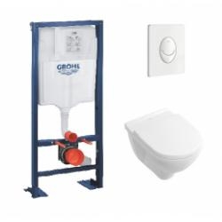 Pack WC Grohe Rapid SL + Cuvette O'Novo VILLEROY + Plaque Blanche