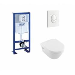 Pack WC Grohe Rapid SL + Cuvette Architectura D Villeroy + Plaque Blanche