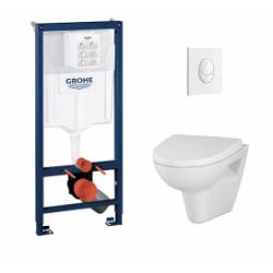 Pack WC Grohé Rapid SL Mural + Cuvette VELVET + Plaque Blanche