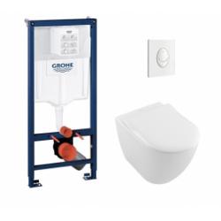 Pack WC Grohé Rapid SL Mural + Cuvette Subway 2.0 sans bride + Plaque Blanche