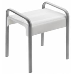 Tabouret de douche ARSIS 2 poignées - Blanc et Gris mat