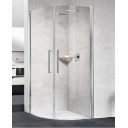 Paroi de douche 1/4 de rond YOUNG R2 LUX - Transparent - Silver - 100x100 cm