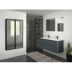 Meuble double vasque SWING 120 cm 4 tiroirs Cristal Anthracite