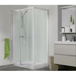 Cabine de douche Kineprime Glass faible hauteur - 2 Portes Pivotantes - 100x80 cm - Mécanique