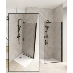  Paroi simple pivotante SOLO P Noir Grainé - 100 cm