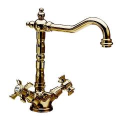 Mélangeur lavabo bec potence CHAMBORD Rétro Vieux Bronze