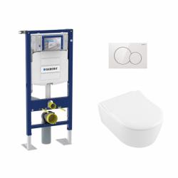 Pack WC Geberit UP320 + Cuvette AVENTO Villeroy & Boch + Plaque Blanche*