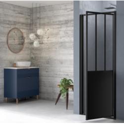 Porte de douche pivotante LOFT Steel 80 cm - Version Droite