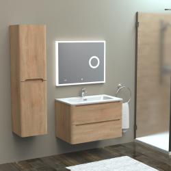Meuble simple vasque 80cm TOOLA Bois Clair sans miroir