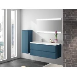 Meuble simple vasque décalé GLOSS Bleu Gris