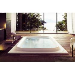 Baignoire SKYLINE 190x190 cm seule - Blanc brillant - Illumatherapy