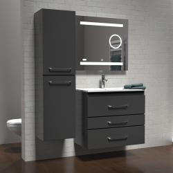 Meuble vasque PRESTIGE 3 tiroirs Gris brillant