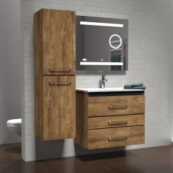 Meuble PRESTIGE 3 tiroirs 80cm - Chêne Brown - SANS miroir