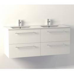  Meuble NEPTUNE Blanc 120cm Double vasque - SANS miroir