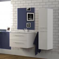 Meuble de salle de bain NEPTUNE 80cm Blanc - Différents miroirs