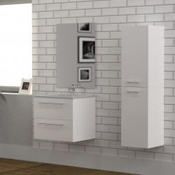 Meuble de salle de bain NEPTUNE 60cm Blanc - Différents miroirs