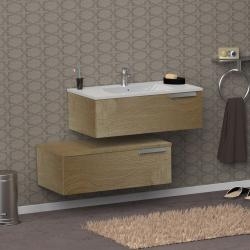 Ensemble meuble de salle de bains décalé INFINI 80cm - Fabriqué en France