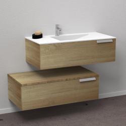 Ensemble meuble de salle de bains décalé INFINI 90cm - Fabriqué en France