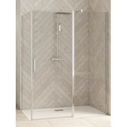 Paroi porte pivotante SMART DESIGN P+F sans seuil - Chromé - Transparent - 110cm