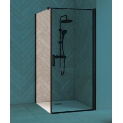 Paroi retour latérale fixe SMART DESIGN F - Noir - Transparent - 100cm