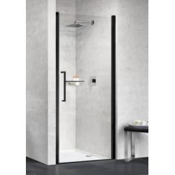 Paroi 1 porte pivotante YOUNG 1B Noir - Transparent - 100cm