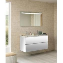 Meuble double vasque NOLITA Blanc Brillant 120cm - Sans miroir