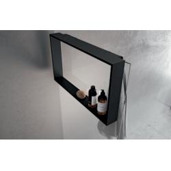 Étagère et crochet FRAME pour paroi de douche - Noir Mat*