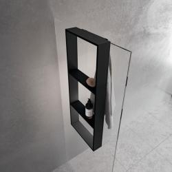Porte-objets FRAME pour paroi de douche - Noir Mat