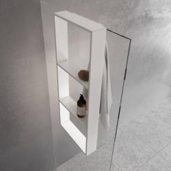 Porte-objets FRAME pour paroi de douche - Blanc Mat