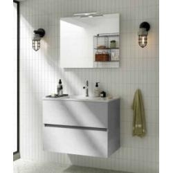 Meuble simple vasque NOLITA Béton 80 cm - Sans miroir