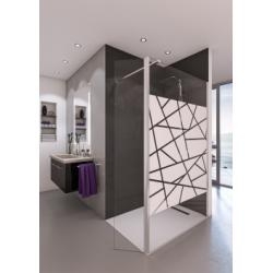 Paroi de douche GIVRE Chromé avec volet pivotant - 120+34.5cm**