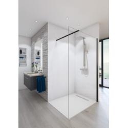 Paroi de douche fixe AURA Noir Transparent - 120cm**