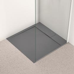 Receveur ULTRAFLAT S I.LIFE Gris béton - Bonde sur la largeur