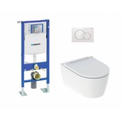 Pack complet WC Geberit UP320 + Cuvette ONE TurboFlush + Plaque Blanche